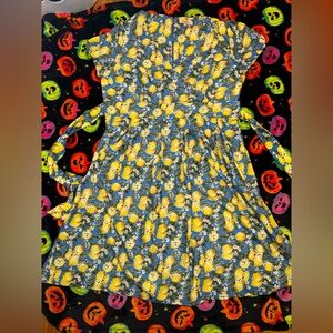Lemon Print Blue Dress